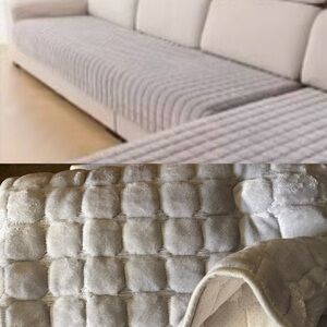 Luxurious light gray  Quilted Sofa Throw cushion  35.43 inches x 70.87 inches